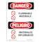 Signmission Safety Sign, OSHA Danger, 7" Height, Flammable Materials Bilingual Spanish OS-DS-D-57-VS-1251 - alternate 1